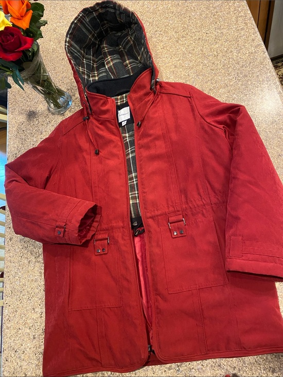 croft & barrow Jackets & Blazers - Croft & Barrow Zip Up Insulated Coat Removable Hood Medium MUSTY Winter Jacket